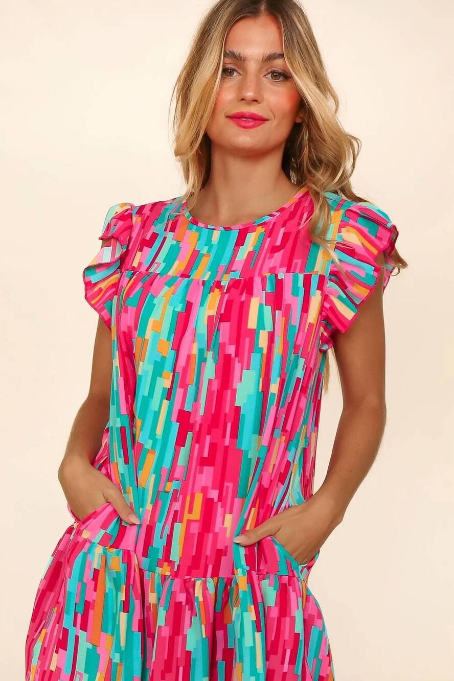 NEW HAPTICS shake it up dress in pink multi - Picture 4 of 4